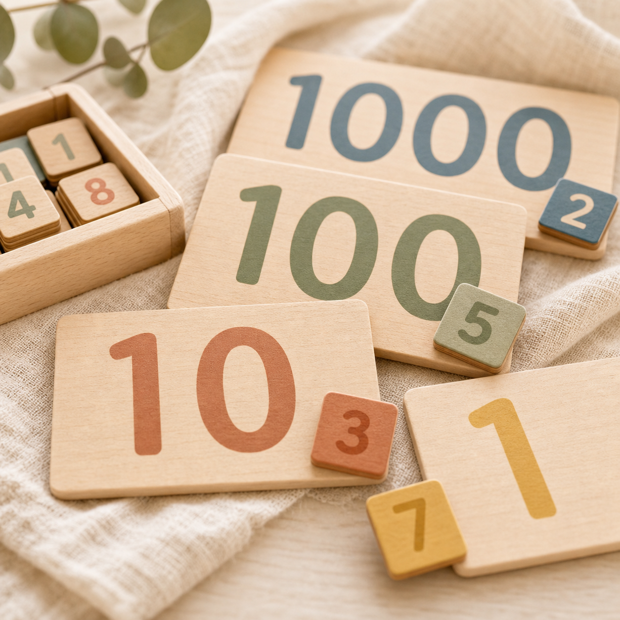 Wooden Number Learning Cards