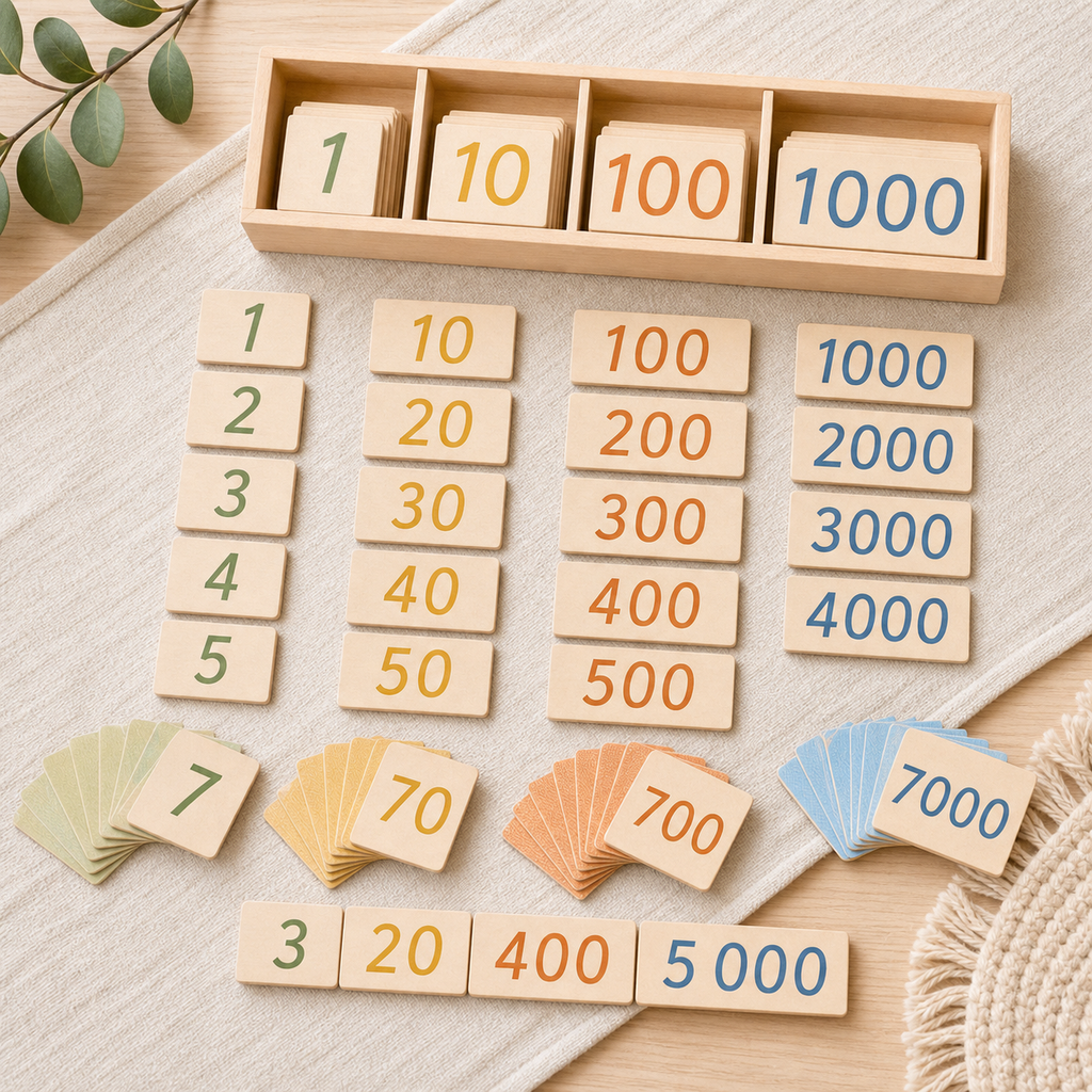 Wooden Number Learning Cards