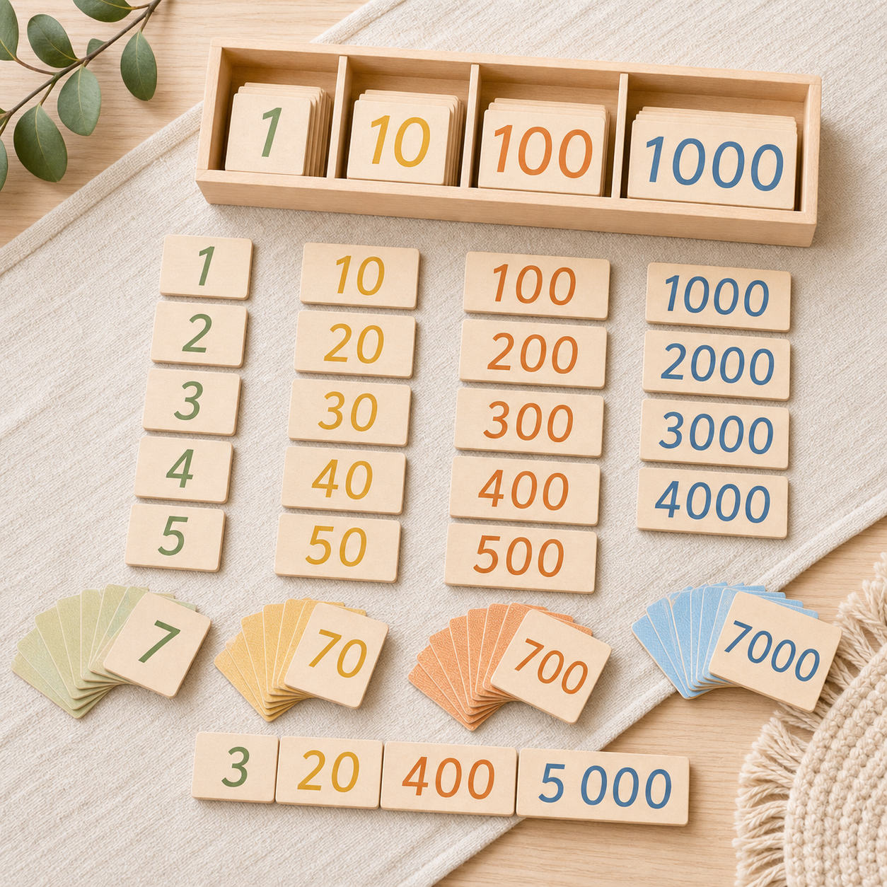 Wooden Number Learning Cards