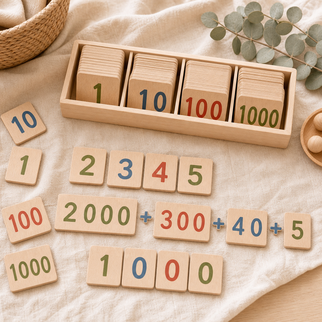 Wooden Number Learning Cards